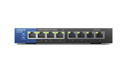 Switch Gigabit PoE de escritorio para empresas de 8 puertos Linksys LGS108P