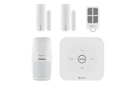 Sistema de seguridad Wi-Fi con alarma, 3 sensores y control remoto - Steren - SHOME-2000
