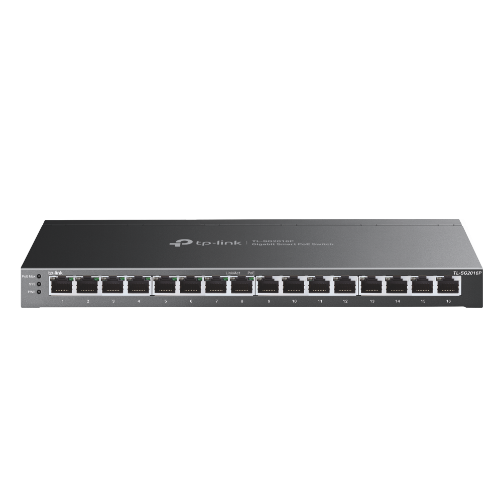 TP-LINK Switch JetStream 16-Port Gigabit Smart Switch with 8-Port PoE+