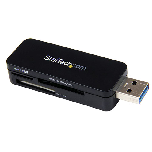  Lector USB 3.0 Super Speed Compacto de Tarjetas de Memoria Flash SD MicroSD SDHC SDXC MMC Memory Stick Card Reader PC Mac - Lector de tarjetas (Multiformato) - USB 3.0 - Startech - FCREADMICRO3